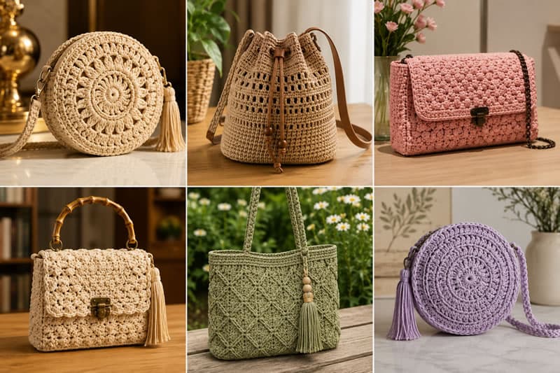 Coleção de bolsas artesanais